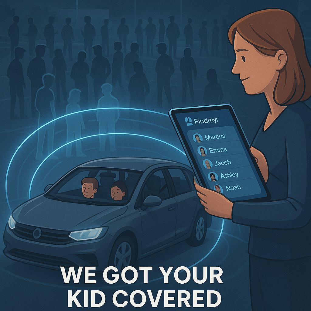 Parent using Find My Kid app